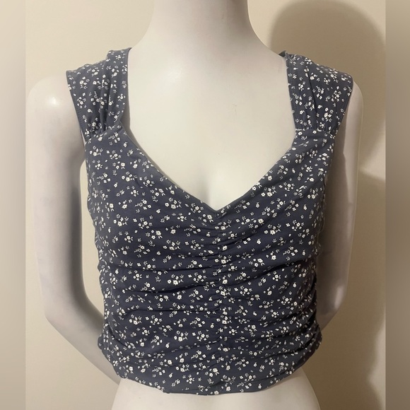 Hollister Tops - Hollister Navy Floral Crop Top
